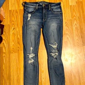 Ripped denim American eagle jeans super stretch